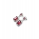 Women's Brass Silver Plated Drop Earrings (Red)