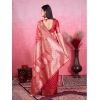 Women's Banarasi Silk Printed Saree With Unstitched Blouse 5.5Mtr (Red) Women's Banarasi Silk Printed Saree With Unstitched Blouse 5.5Mtr (Red)