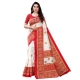 Women's Litchi silk Printed Saree With Unstitched Blouse 5-6 Mtrs (Red) Women's Litchi silk Printed Saree With Unstitched Blouse 5-6 Mtrs (Red)