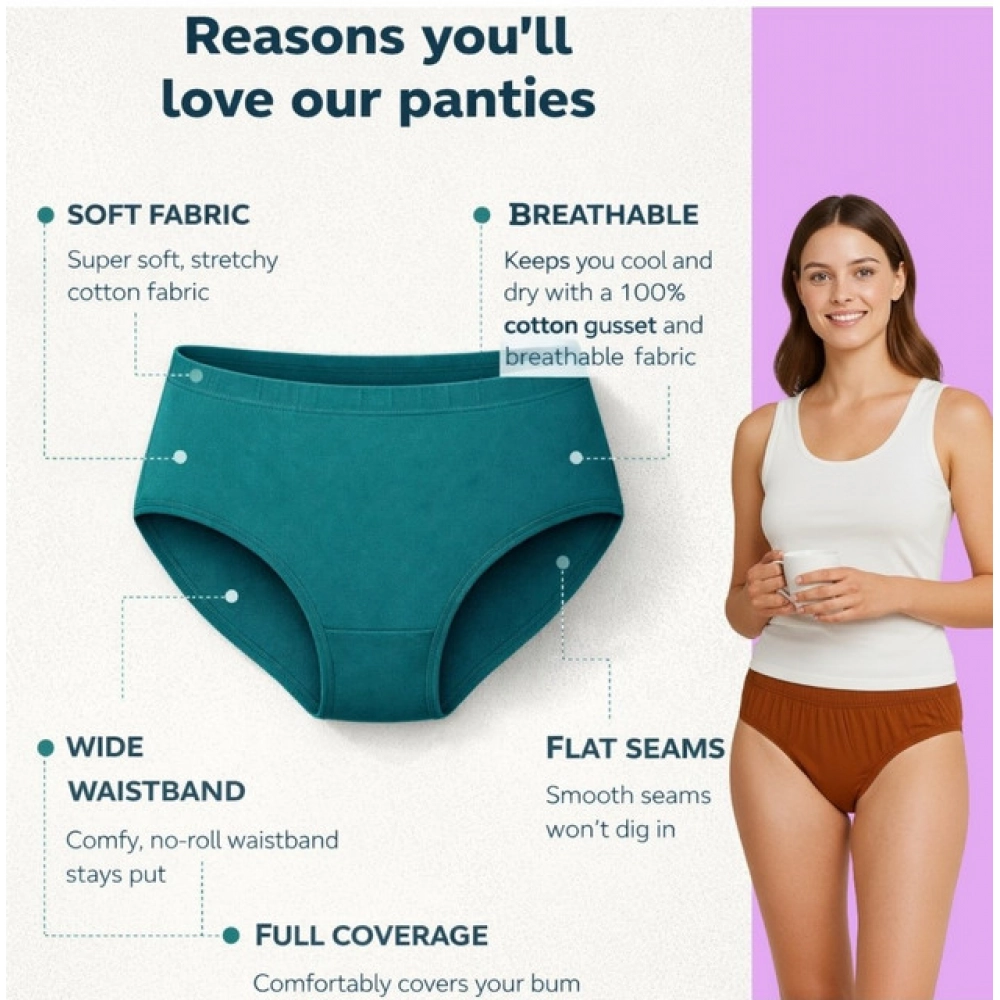 Pack of_12 Women's Cotton Solid Hipster Panty (Multicolor) Pack of_12 Women's Cotton Solid Hipster Panty (Multicolor)