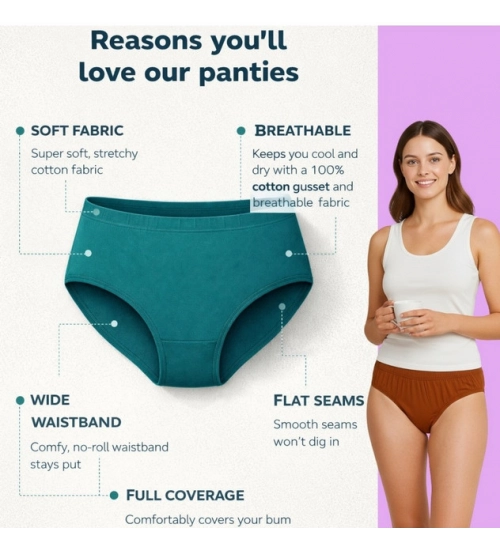 Pack of_12 Women's Cotton Solid Hipster Panty (Multicolor)