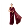 Women's Jimmy Choo solid Saree With Unstitched Blouse 5.5Mtr (Wine ) Women's Jimmy Choo solid Saree With Unstitched Blouse 5.5Mtr (Wine )