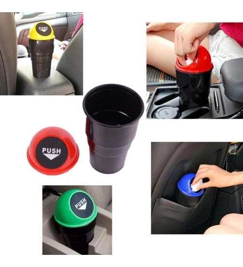 Pack Of 4_Car Dustbin – Portable Vehicle Trash Bin for Interior Organization (Color: Assorted )