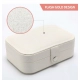 PU Leather Solid Jewelry Storage Box (White-Cream)
