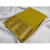 Women's Crepe Chit Pallu Solid Saree With Unstitched Blouse 5.5Mtr (Mustard Yellow) Women's Crepe Chit Pallu Solid Saree With Unstitched Blouse 5.5Mtr (Mustard Yellow)