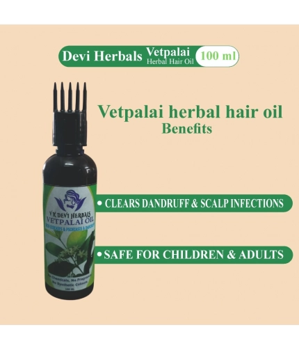 Devi Herbal Vetpalai 100 ML Oil - Anti-Dandruff And Psoriasis Relief Oil