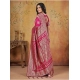 Women's Silk Blend Printed Saree With Unstitched Blouse 5.5Mtr (Magenta)