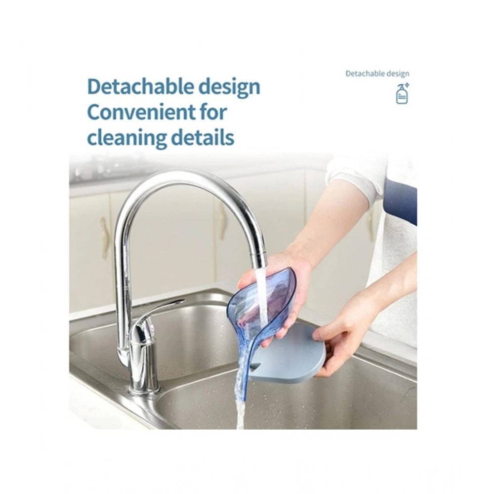 Pack Of 2_Leaf-Shaped Soap Holder – Stylish Bathroom Soap Dish (Color: Assorted )