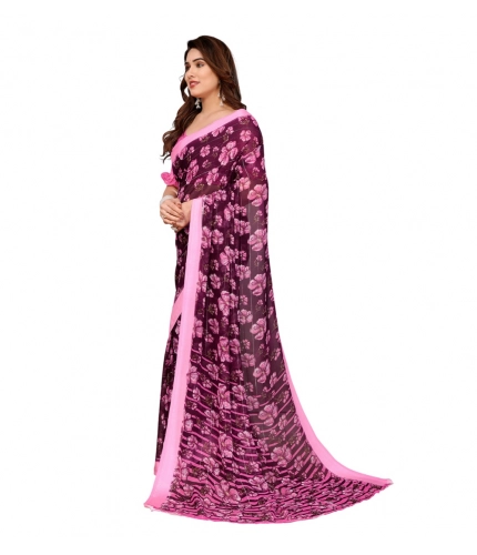 Women's Georgette Printed Saree With Unstitched Blouse 5.5Mtr (Pink) Women's Georgette Printed Saree With Unstitched Blouse 5.5Mtr (Pink)
