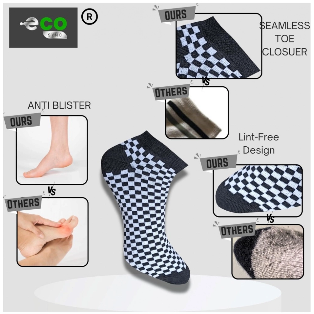 3_Pair Set Unisex Casual Cotton Printed Low Cut Socks (Multicolor)