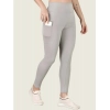Dropship Women's Polyester Solid Ankle length High Waisted Tights (Grey)