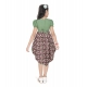Girl's Twill Printed Short Sleeve Round Neck Dress (Green) Girl's Twill Printed Short Sleeve Round Neck Dress (Green)