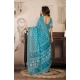 Women's Faux Linen Floral Print Ready to wear Saree With Unstitched Blouse 5.5Mtr (AquaBlue) Women's Faux Linen Floral Print Ready to wear Saree With Unstitched Blouse 5.5Mtr (AquaBlue)