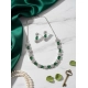 Women's Brass Silver Plated Necklace set (Green) Women's Brass Silver Plated Necklace set (Green)