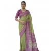 Women's Faux_Tussar Ikat Saree With Unstitched Blouse 5.5Mtr (Green) Women's Faux_Tussar Ikat Saree With Unstitched Blouse 5.5Mtr (Green)