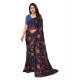 Women's Georgette Printed Saree With Unstitched Blouse 5.5Mtr (Blue) Women's Georgette Printed Saree With Unstitched Blouse 5.5Mtr (Blue)