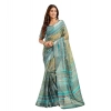 Women's Faux Linen Printed Ready to wear Saree With Unstitched Blouse 5.5Mtr (Multicolor) Women's Faux Linen Printed Ready to wear Saree With Unstitched Blouse 5.5Mtr (Multicolor)