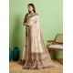 Women's Silk Blend Printed Saree With Unstitched Blouse 5.5Mtr (Cream) Women's Silk Blend Printed Saree With Unstitched Blouse 5.5Mtr (Cream)