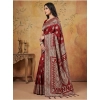 Women's Silk Blend Printed Saree With Unstitched Blouse 5.5Mtr (Maroon) Women's Silk Blend Printed Saree With Unstitched Blouse 5.5Mtr (Maroon)