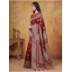 Women's Silk Blend Printed Saree With Unstitched Blouse 5.5Mtr (Maroon) Women's Silk Blend Printed Saree With Unstitched Blouse 5.5Mtr (Maroon)