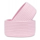 Cotton 8x3 Inch Round 2 Set Bedside Organizer (Pink)
