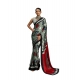 Women's Satin Crepe Printed Saree With Unstitched Blouse 5.5Mtr (Multicolor)