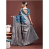 Women's Banarasi Silk Printed Saree With Unstitched Blouse 5.5Mtr (Teal Blue) Women's Banarasi Silk Printed Saree With Unstitched Blouse 5.5Mtr (Teal Blue)