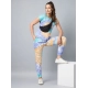 Women's Cotton Tie And Dye Short Sleeve Tracksuit (Multicolor)