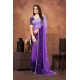 Women's Chiffon Embroidred Saree With Unstitched Blouse 5.5Mtr (Purple) Women's Chiffon Embroidred Saree With Unstitched Blouse 5.5Mtr (Purple)