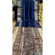 Women's Tussar Silk Madhubani Saree With Unstitched Blouse 5.5Mtr (Blue)