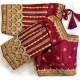 Women's Phantom Silk Embroidered Designer Neck Padded Blouse (Maroon 38 Ready (Alterable up to 42)