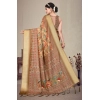 Women's Cotton Silk Printed Saree With Unstitched Blouse 5.5Mtr (Peach) Women's Cotton Silk Printed Saree With Unstitched Blouse 5.5Mtr (Peach)