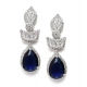 Women's Brass Silver Plated Drop Earrings (Blue) Women's Brass Silver Plated Drop Earrings (Blue)