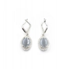 Women's Brass Silver Plated Pendant Set (Grey)