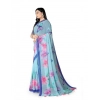 Women's Georgette Floral Printed Saree With Unstitched Blouse 5.5Mtr (Blue) Women's Georgette Floral Printed Saree With Unstitched Blouse 5.5Mtr (Blue)