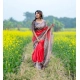 Women's Faux_Tussar Geometric_Print Saree With Unstitched Blouse 5.5Mtr (Pink)