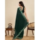 Women's Georgette Printed Saree With Unstitched Blouse 5.5Mtr (Green)