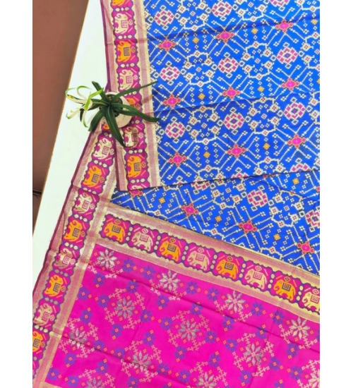 Women's Patola Silk Meena And Zari Woven Saree With Unstitched Blouse 5.5Mtr (Pink) Women's Patola Silk Meena And Zari Woven Saree With Unstitched Blouse 5.5Mtr (Pink)