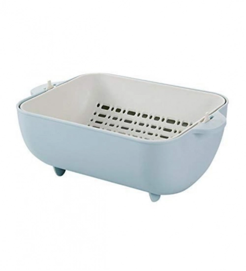 Pack Of 2_Multi-Purpose Kitchen Basket – Ideal for Straining, Sieving, Washing And Holding Fruits or Foods (Color: Assorted )