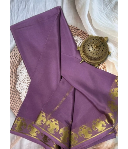 Women's Crepe Chit Pallu Solid Saree With Unstitched Blouse 5.5Mtr (Lavender) Women's Crepe Chit Pallu Solid Saree With Unstitched Blouse 5.5Mtr (Lavender)