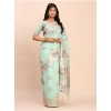 Women's Linen Cotton Printed Saree With Unstitched Blouse 5.5Mtr (Sea Green) Women's Linen Cotton Printed Saree With Unstitched Blouse 5.5Mtr (Sea Green)