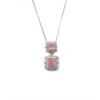 Women's Brass Silver Plated Pendant Set (Pink)