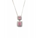 Women's Brass Silver Plated Pendant Set (Pink) Women's Brass Silver Plated Pendant Set (Pink)