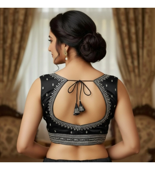 Women's Zimmi Choo Sequin Work V-Neck Padded Blouse (Black 38 Ready (Self Alterable 36–40) Women's Zimmi Choo Sequin Work V-Neck Padded Blouse (Black 38 Ready (Self Alterable 36–40)