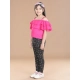 Girl's Cotton Floral Elasticated Jegging and Top Set (Pink) Girl's Cotton Floral Elasticated Jegging and Top Set (Pink)