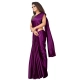 Women's Satin Printed Saree With Unstitched Blouse 5.5Mtr (Wine)
