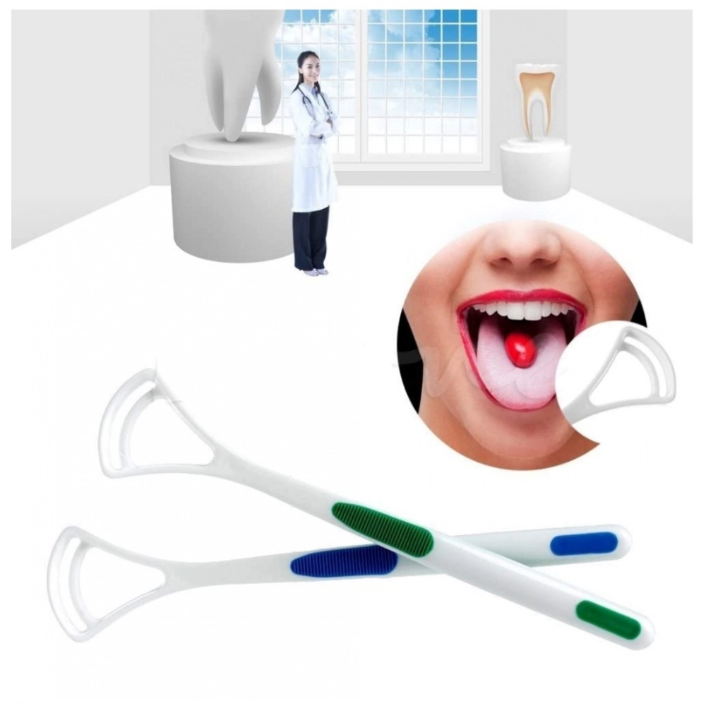 Pack Of 3_Double Edged Plastic Tongue Cleaner (Color: Assorted ) Pack Of 3_Double Edged Plastic Tongue Cleaner (Color: Assorted )