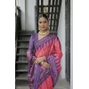 Women's Faux_Tussar Ikat Saree With Unstitched Blouse 5.5Mtr (Peach)