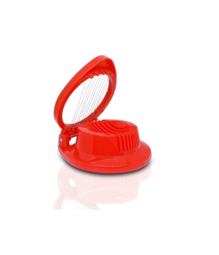 Pack of 4_Plastic Egg Slicer – Stainless Steel Wire Egg Cutter for Even Slices (Color: Assorted )