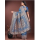 Women's Silk Printed Saree With Unstitched Blouse 5.5Mtr (Sky Blue)
